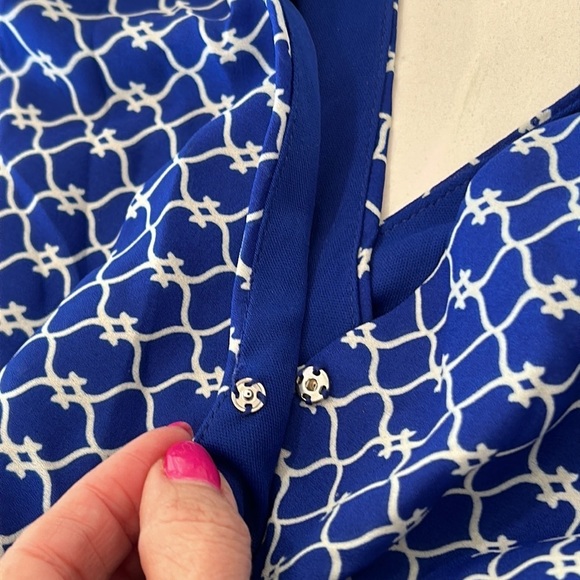 One Clothing Los Angeles Cobalt Blue V Neck Mini Dress sz.Medium - Picture 7 of 8